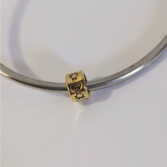 Gold Moon and Stars Spacer Charm for Pandora Style Bracelet - Picture 3 of 4
